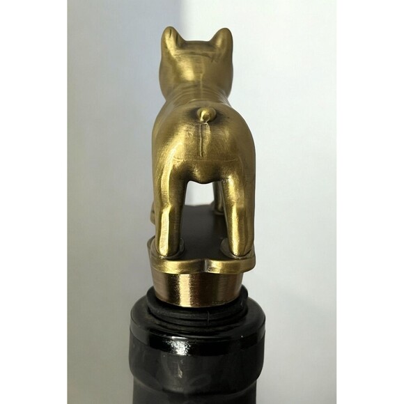 Adorable French Bulldog Frenchie Lover Gold Metal Wine Bottle Stopp... - Picture 5 of 8